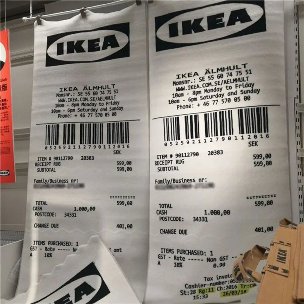 IKEA Reciept Rug White